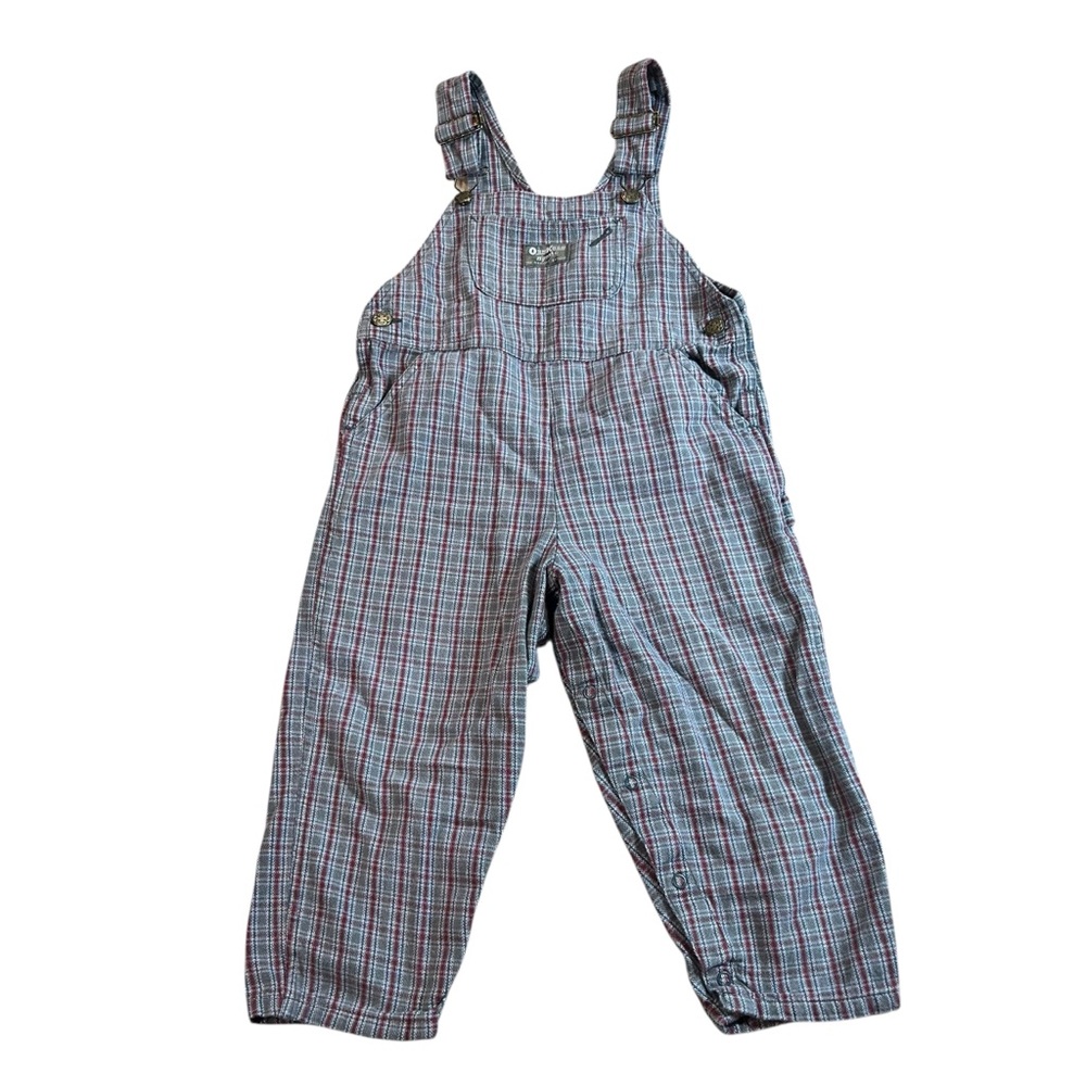 Vintage OshKosh B’gosh Vestbak Plaid Overalls –‎ 18–24M (Est.)